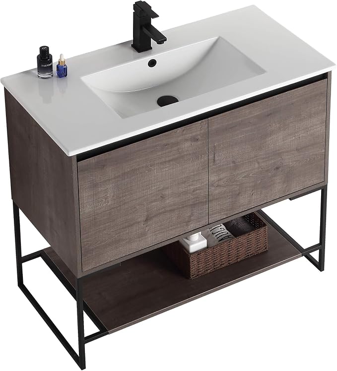 36" Inch Bathroom Vanity and Sink, Knob Free Design - Urbania Collection