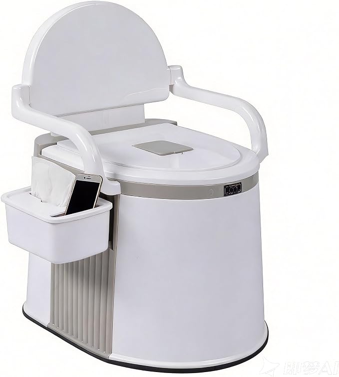 Portable RV Toilet with 5 Gallon Detachable Inner Bucket, Removable Paper Phone Holder & Handrails Lightweight Compact for Camping Travel, Fishing, Hiking – Easy Setup, No Water Required