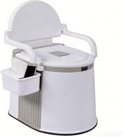 Portable RV Toilet with 5 Gallon Detachable Inner Bucket, Removable Paper Phone Holder & Handrails Lightweight Compact for Camping Travel, Fishing, Hiking – Easy Setup, No Water Required