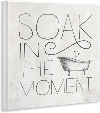 Stupell Industries 'Vintage Bathroom Soak Phrase', Wall Plaque Art, 12 x 12 Inches, Easy to Hang and Sturdy, Made in USA, by Nina Pierce