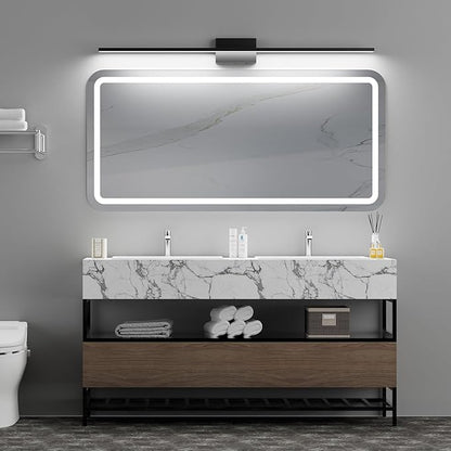 Ralbay 5 Color Temperature Dimmable Mdoern Black Vanity Light for Bathroom Lighting 48inch Acrylic LED Modern Black Bathroom Wall Lighting Fixtures Over Mirror