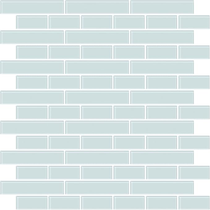 In Home NH2361 Sea Glass Peel & Stick Backsplash Tiles, Blue