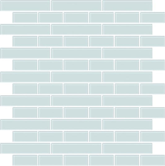 In Home NH2361 Sea Glass Peel & Stick Backsplash Tiles, Blue