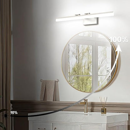SOLFART 31.5 Inch Dimmable Bathroom Vanity Lights Over Mirror 5 Color Temperature Vanity Lighting Fixtures for Bath Brushed Nickel Bathroom Light fixtures Bar 5CCT