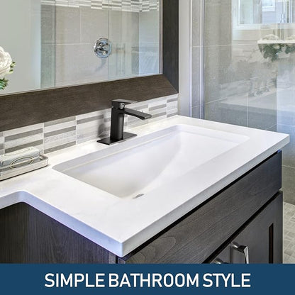 Black Bathroom Faucets 1 Hole Single Handle Bathroom Sink Faucet with Pop-up Drain and 3 Hole Sink Deck Plate Rv Lavatory Vessel Faucet Basin Mixer Tap