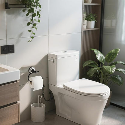 Black Toilet Paper Holder, Bathroom & Kitchen Toilet Tissue Roll Holder | Zinc Alloy Open-Arm Screw-In Wall-Mounted Towel Holder, Bathroom Hardware Accessory YIGUANXIN