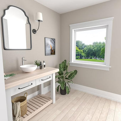 Mocoloo Oval Vessel Sink - 13'' x 13'' Bathroom Sink Countertop Oval Shape Small Ceramic Bathroom Sinks Above Counter White Porcelain Art Basin