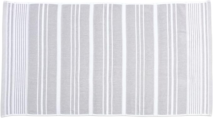 Martex Restore Batten Stripe Bath Towel – Soft, Absorbent, Moisture-Wicking and Quick to Dry – Lightweight for Everyday Use – Comfortable Feel with Convenient Loop for Hanging – 30" x 56" – Gray