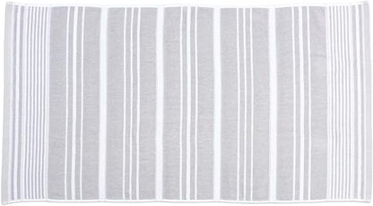 Martex Restore Batten Stripe Bath Towel – Soft, Absorbent, Moisture-Wicking and Quick to Dry – Lightweight for Everyday Use – Comfortable Feel with Convenient Loop for Hanging – 30" x 56" – Gray