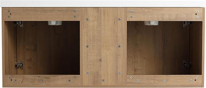 48 Inch Bathroom Vanity Without Sink Top,48" Floating Bathroom Vanity No Sink Top,Modern Floating Vanity Cabinet for Bathroom,Wall Mounted Plywood Vanity Cabinet,Brown