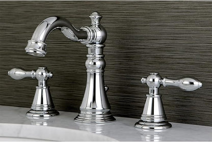 Fauceture FSC1979AL English Classic Widespread Bathroom Faucet with Brass Pop-Up, Polished Nickel