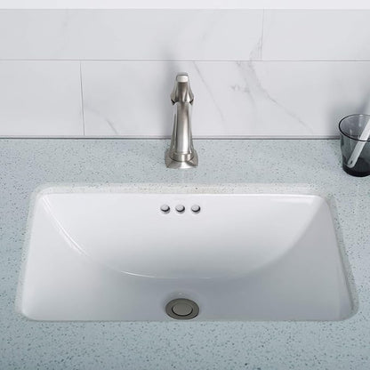 KRAUS Elavo 21-inch Rectangular Undermount White Porcelain Ceramic Bathroom Sink with Overflow, KCU-241