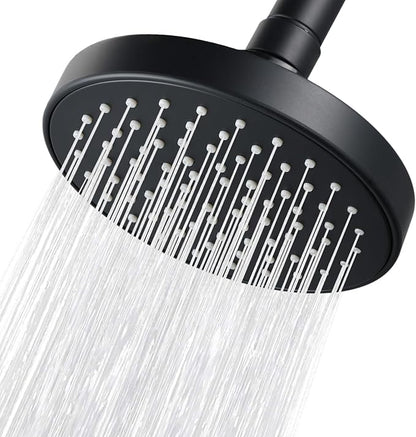 High Pressure Shower Head - 4.7“ Powerful Bathroom Pressure Boosting Rain Showerhead - Perfect Universal Replacement for Rainfall Shower Heads (Black)