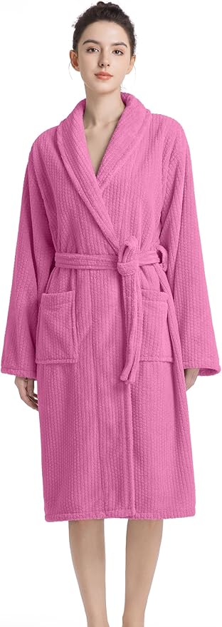 Plush Bath Robes For Women After Shower,Soft Long Towel Robe,Quick Dry&Warm Womens Bathrobe