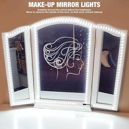 Led Vanity Mirror Lights Kit, ViLSOM 13ft/4M 240 LEDs Make-up Vanity Mirror | Mirror Light for Vanity Makeup Table Set with Dimmer and Power Supply, Mirror not Included