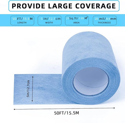 Shower Waterproofing Membrane Roll, 5 in x 50 Ft, 21 Sq Ft, 20 Mil | Blue HDPE roll for shower membrane seams, corners and wall-to-floor joints; bonds with thin-set mortar for a secure install