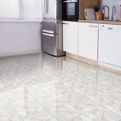 Spiareal 48 Pieces Peel and Stick Floor Tiles Vinyl Flooring 12 x 12 Inch Stick on Floor Tile Self Adhesive Waterproof DIY for Bathroom Kitchen Bedroom Living Room(Stylish)