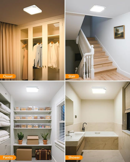 Rechargeable 6W Motion Sensor Light Indoor for Closet,Ceiling&Shower,1-Pack | No Wiring & Magnetic Stick-on Installation•Remote Control•5 Brightness Levels & 3 Color Temperatures•Ideal for Small Spaces