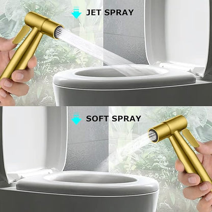 LOSCHEN Bidet Sprayer kit for Toilet,Hand Held Sprayer Shattaf Toilet Attachment Stainless Steel for Pet Bath/Personal Hygiene/Bathroom,Easy to Install with T-Adapter（Gold）