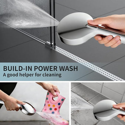 Shower Head With Handheld, 9-Mode High Pressure Handheld Showerhead | Built-in Pause Mode & Power Wash, Anti-clog Nozzles Hand Shower, Leakproof 71 Inch Hose & Adjustable Bracket, Chrome