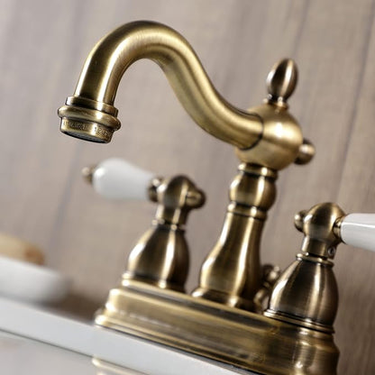 Kingston Brass KB1603PL 4 in. Centerset Bathroom Faucet, Antique Brass,4-Inch Center