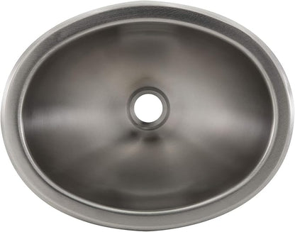 RecPro RV 10" x 13" Stainless Steel Oval Sink | Single Bowl | 1.5 Drain Hole (No Faucet)