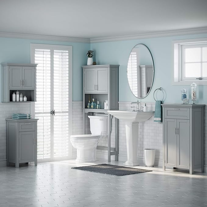 RiverRidge Somerset Two-Door Floor Cabinet, Gray