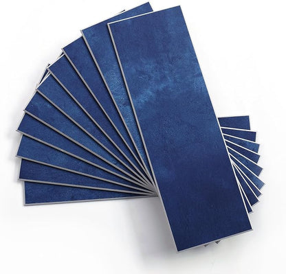 Tilingview 30 PCS Peel and Stick Backsplash Tile for Kitchen/Bathroom/Living Room, 3"x 9" Self-Adhesive Subway Tile for Backsplash, Imitation Glazed Tiles/Handmade Tiles (Matte Navy Blue)