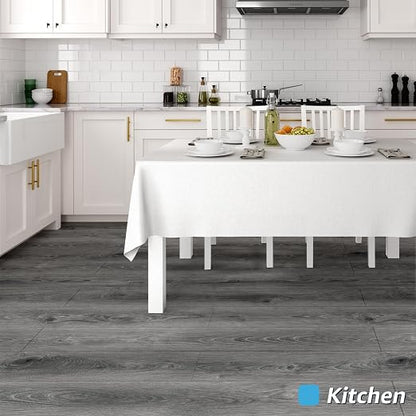 Art3d Wood Textured Peel and Stick Vinyl Floor Tiles, 40-Pack, Gray