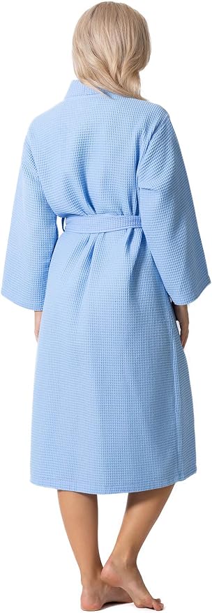 Waffle Knit Lightweight Kimono Spa & Bath Robes for Women - Quick Dry - Soft