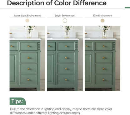 48" Bathroom Vanity with Sink, Sea Green Painted Vanity with Countertop & Backsplash, Stone top and Soft-Closing Drawers, Solid Wood Frame, No Assembly Required
