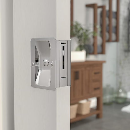 Richelieu | Onward Privacy Lock Pocket Door Pull, Rectangular, Chrome