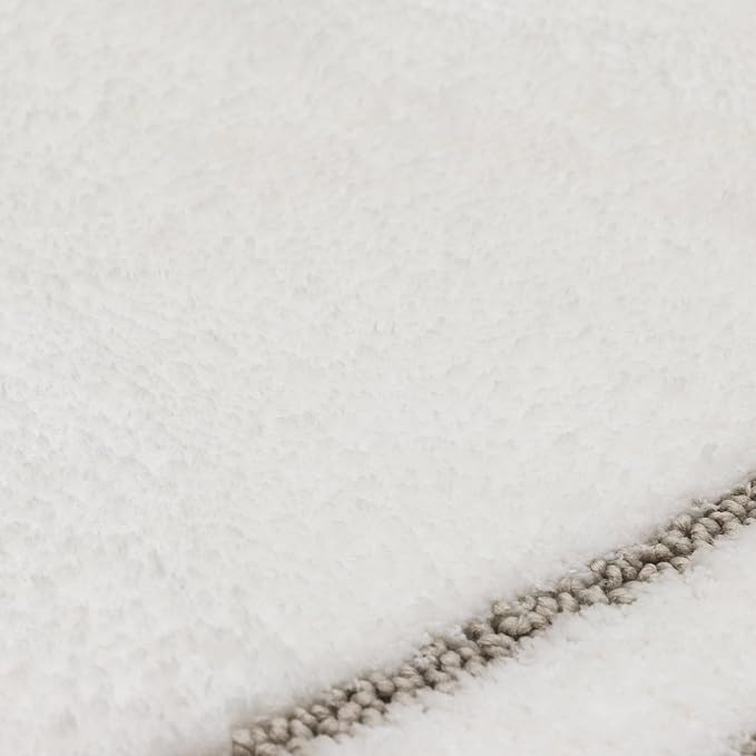 Mohawk Home Corona Casual Geometric White 1' 8" X 2' 10" Machine Washable Bath Mat Perfect for Bathroom