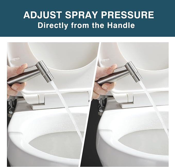 Premium Handheld Bidet Spray for Toilet | Adjustable Water Pressure | Leak-Proof Stainless Steel Toilet Bedit Sprayer | Muslim Shower | Cloth Diaper Washer Extra 1 Bidet Sprayer