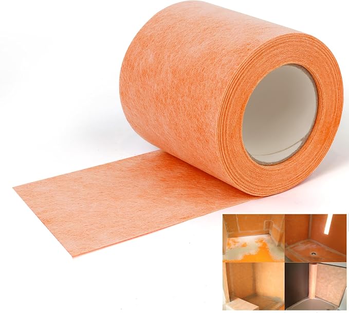 Professional Waterproof Membrane for Shower,5In x 50Ft(21 Sq Ft) | HDPE membrane for tile shower walls, floors, bathrooms and saunas; bonds with thin-set mortar for reliable installation