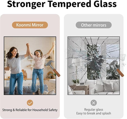Koonmi Black Bathroom Mirror for Over Sink,Metal Framed 30"x20" Wall Mirror