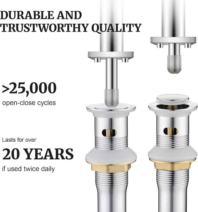 Ultimate Unicorn Bathroom Sink Stopper, with Overflow Hole, Chrome | Pop Up Drain, Made of Metal, Small Cap, with Detachable Basket Stopper, Drain Fast, for Bathroom Vessel Vanity Sink Art Basin