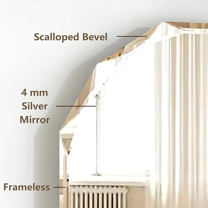 24x30 Inch Bathroom Mirrors for Over Sink, Round Frameless Mirrors for Wall | Beveled Bathroom Mirror, Bathroom Vanity Circle Mirror for Bedroom Living Room Entryway Home Decor