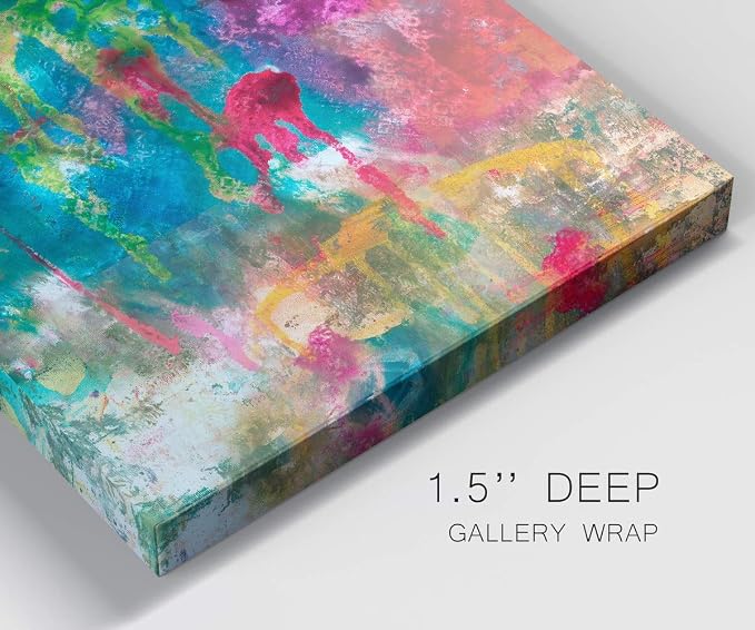 Renditions Gallery Canvas Abstract Wall Art Decorations Paintings & Prints Colorful Paint Splash Modern Canvas Wall Hanging Artwork for Bedroom Living Room Office Kitchen - 12"x18" LT02