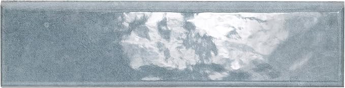 MSI Renzo Denim 3 in. x 12 in. Glossy Ceramic Subway Bullnose Tile Trim, Bathroom and Kitchen Backsplash, Accent Wall and Shower Wall Tile