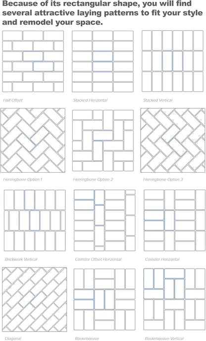 AULIGET 100-Piece Peel and Stick Backsplash Wall Tiles, 3" x 6" PVC Grey Marble Faux Stick on Tiles for Backsplash Kitchen, Bathroom, Laundry Room, Camper, Fireplace