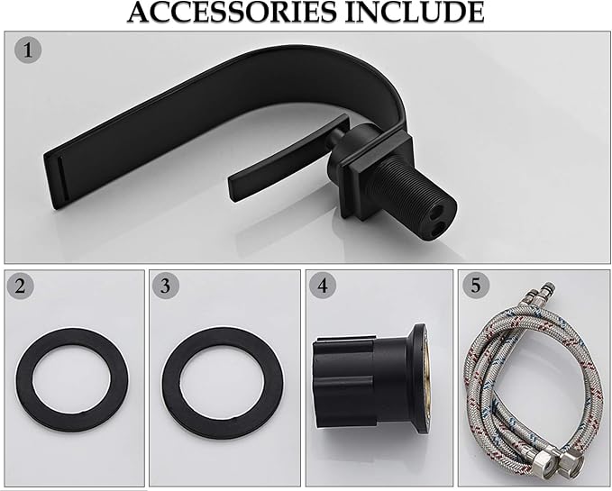 Becola Matte Black Modern Single Hole Bathroom Faucet, Low Arc Brass Ceramic Valve Vanity Sink Faucet, Single Handle 1 Hole / 3 Holes Hot and Cold Water Mixer Tap