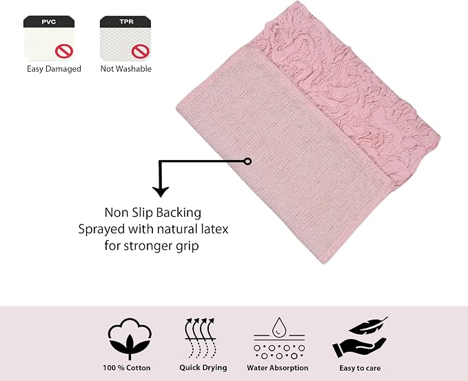 Home Weavers Bell Flower Collection 100% Cotton Tufted Bath Rugs, Extra Soft and Absorbent Bath Rugs, Non-Slip Bath Mats, Machine Washable, Bath Mats for Bathroom Floor, 21"x34" Rectangle, Pink
