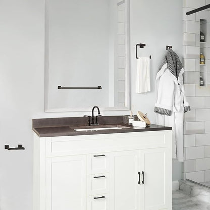 Design House Karsen 4-Piece Bathroom Accessory Set, Oil Rubbed Bronze, Includes Towel Bar, Towel Ring, Toilet Paper Holder, and Robe Hook – Design House, 188557