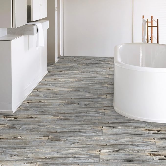Peel and Stick Floor Tile, 40 Pcs, 60.0 Sq.Ft, Vinyl Flooring Self Adhesive | Durable, Natural Wood Look Floor Tiles Peel and Stick Waterproof for Bedroom, Kitchen, RV, Bathroom Living Room