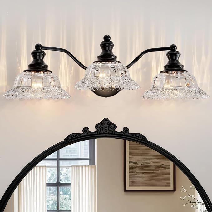 Farmhouse Vanity Lights for Bathroom Light Fixtures Black Vanity Lights 3 Light Bathroom Light Fixtures