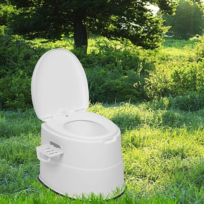 VINGLI Portable Detachable Camping Toilet | Splash-Proof Commode with Odor-Seal Lid | Compact Sanitation Solution for RV, Emergency, Outdoor Use, White