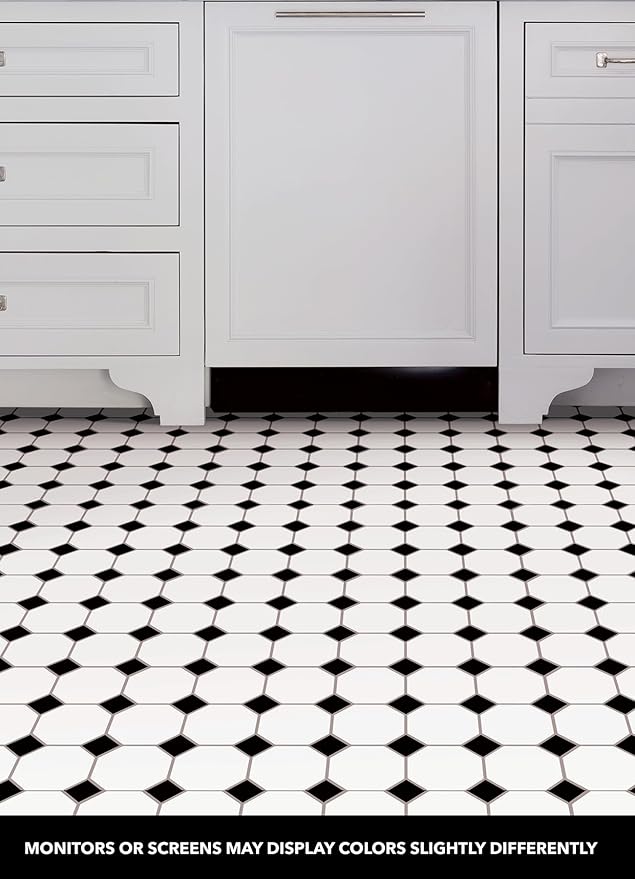 FloorPops Hudson Peel & Stick Floor Tiles, Black