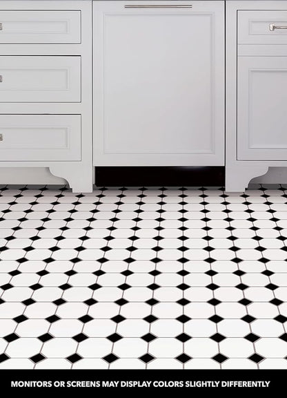 FloorPops Hudson Peel & Stick Floor Tiles, Black