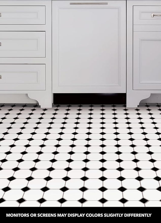 FloorPops Hudson Peel & Stick Floor Tiles, Black